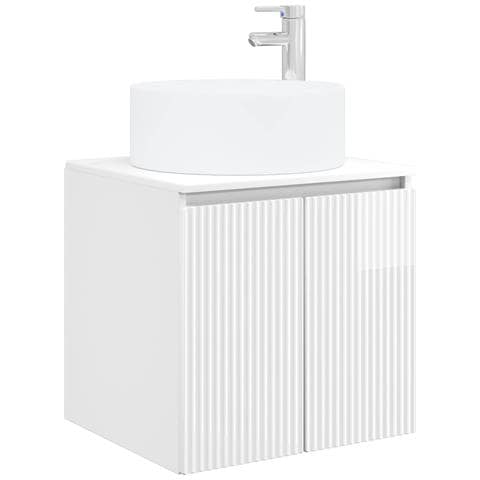 Mobile lavabo da parete Bianco Lucido 49,5 x 44,5 x 65,5 cm - Foto 1