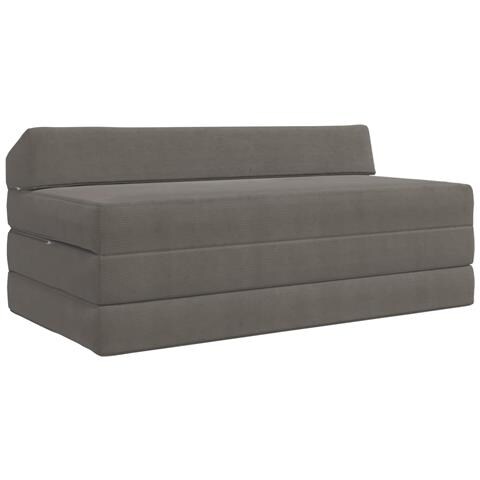 Divano Letto Pieghevole Grigio Chiaro 120 x 60 x 49 cm Tessuto - Foto 1