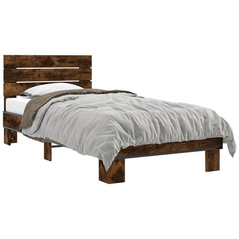 Struttura letto con testata Rovere Fumo 80 x 200 cm - Foto 1