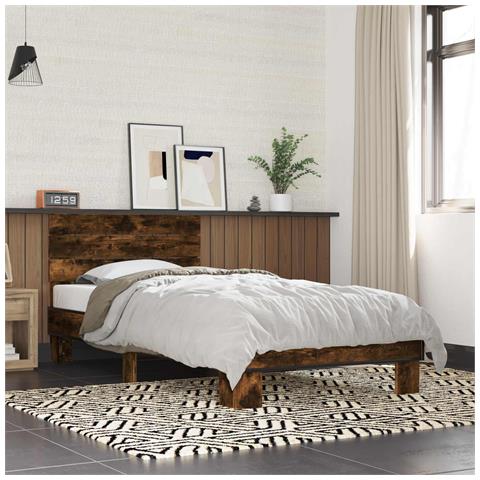 Struttura letto con testata Rovere Fumo 80 x 200 cm - Foto 2
