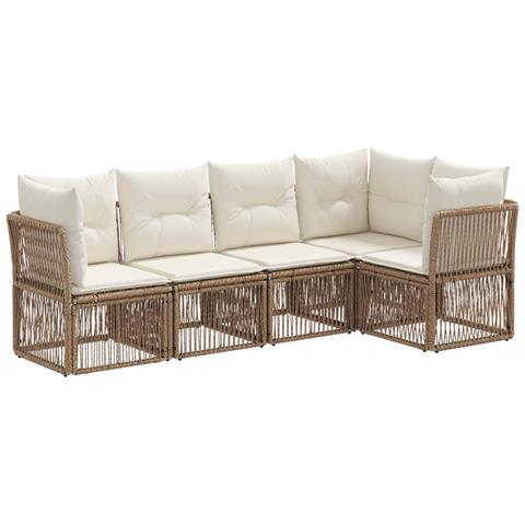 Set Divano da Giardino 5 pcs Beige polyrattan - Foto 1