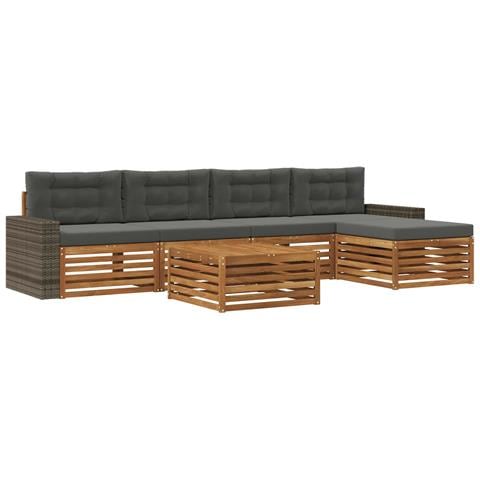 Set di divani da esterno 6 pcs Naturale e Antracite - Foto 1