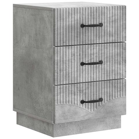 Armadio da Notte con cassetto Grigio Cemento 43 x 41 x 63,5 cm - Foto 1