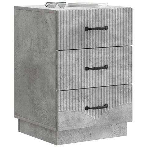 Armadio da Notte con cassetto Grigio Cemento 43 x 41 x 63,5 cm - Foto 2
