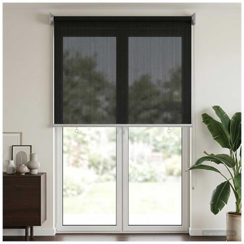 Tenda a Rullo Esterno Blocco UV 90% Nero 80 x 230 cm HDPE - Foto 2