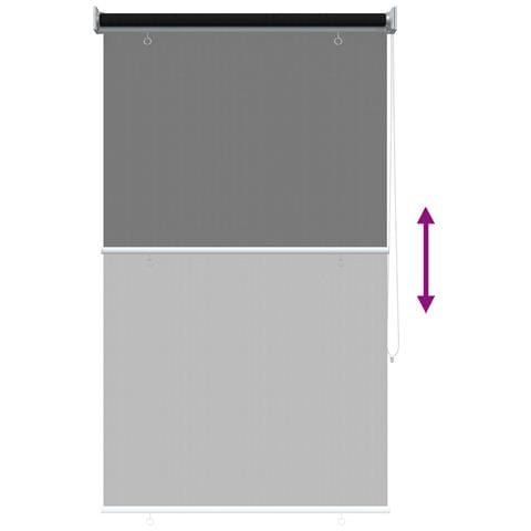 Tenda a Rullo Esterno Blocco UV 90% Nero 80 x 230 cm HDPE - Foto 9