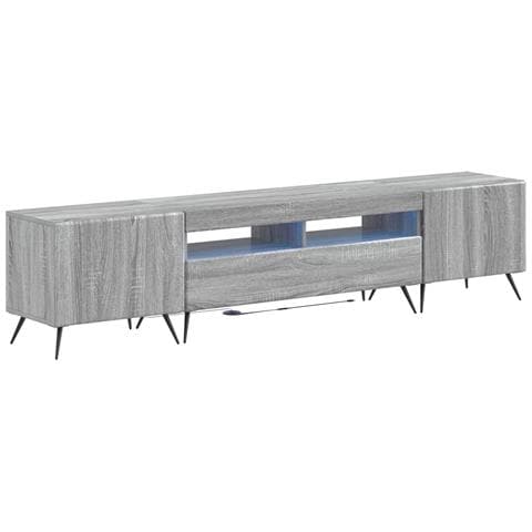 Mobile TV LED a 5 pezzi Sonoma grigio Legno ingegnerizzato - Foto 1