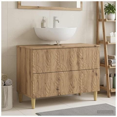 Armadio per Lavabo da Bagno DELFT Rovere Artigianale - Foto 2