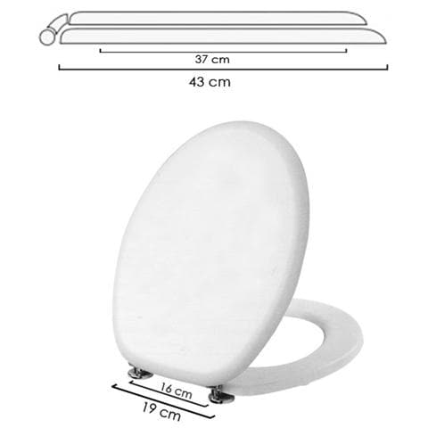 Sedile Wc coprivaso in legno Mdf bianco copriwater standard - Foto 3