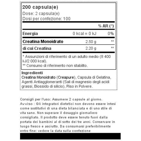 Creatina 2500 200 Capsule- - Foto 2