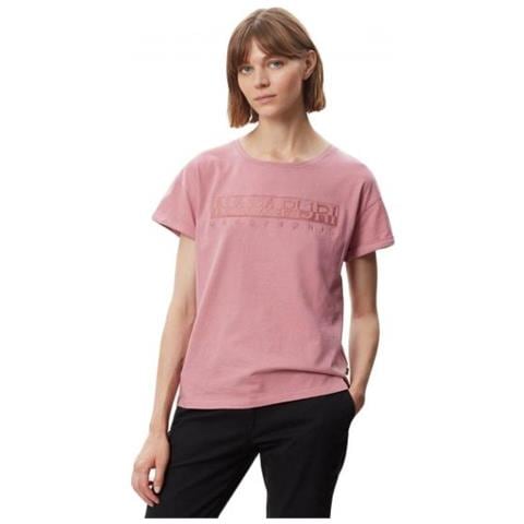 NAPAPIJRI Uomo T-Shirt a manica corta con logo rosa