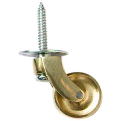 Bh01574 Brass Castor Caster Wheels Gambo Della Vite In Tipo Di Ottone Lucido - Foto 1
