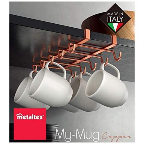 My Mug Holder Undershelf Mug Polytherm Rame 14 X 28 X 6 Centimetri - Foto 2