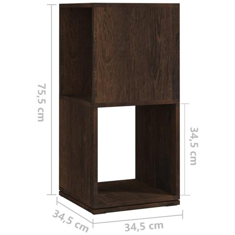 Armadietto Girevole Rovere Fumo 34,5x34,5x75,5 cm Truciolato - Foto 7