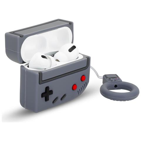 Custodia Compatibile Con Apple Airpod Pro 2 - Design Retro Game Grey - Custodia Protettiva Per Cuffie In Silicone Indossabile 3d Case Portachiavi - Foto 1