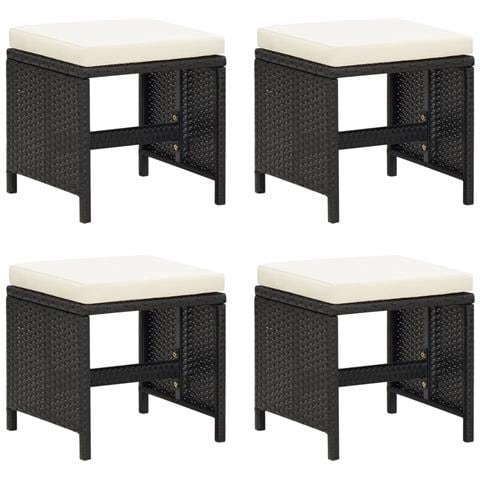 Set Da Pranzo Da Giardino 21 Pz Con Cuscini In Polyrattan Nero - Foto 2