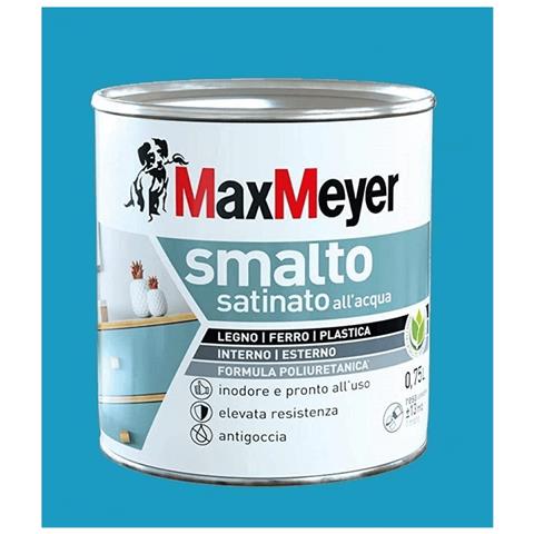 Smalto Satinato A Acqua Colore Turchese Fumo 0,75lt - Foto 1