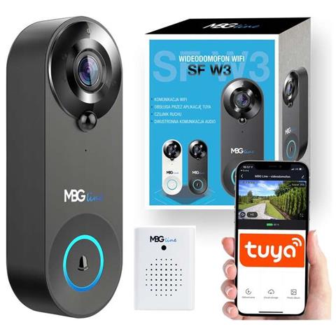 Video Citofono Sf W3, Telecamera, Campanello Usb, Wifi, Tuya Smart, Iot, Sensore Di Movimento, 2mpix, Full Hd 1920x1080p, Batteria 4400 Mah, Impermeabile, Ip65, 120° / 150°, Android, Ios - Foto 1