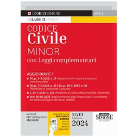 Maria Francesca Mazzitelli - Codice civile. Ediz. minor. Con app - Foto 1