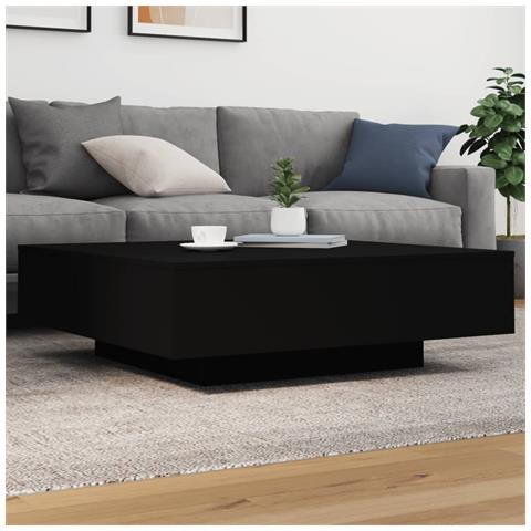 Tavolino Da Soggiorno Con Luci Led Nero 100x100x31 Cm - Foto 1