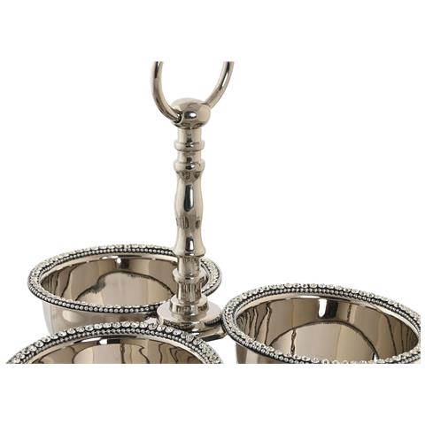 Centrotavola Dkd Home Decor 24 X 24 X 18 Cm Argentato Cromato - Foto 2