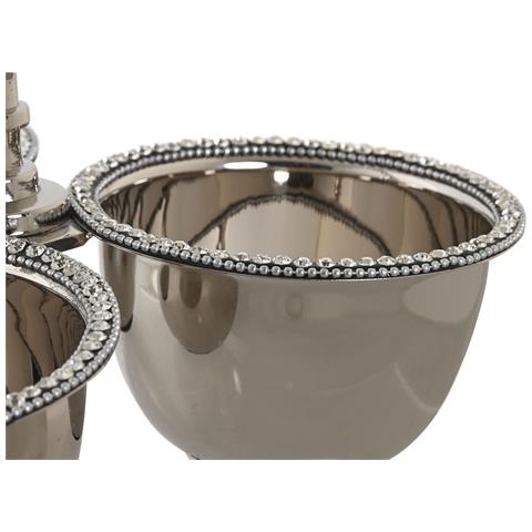 Centrotavola Dkd Home Decor 24 X 24 X 18 Cm Argentato Cromato - Foto 3