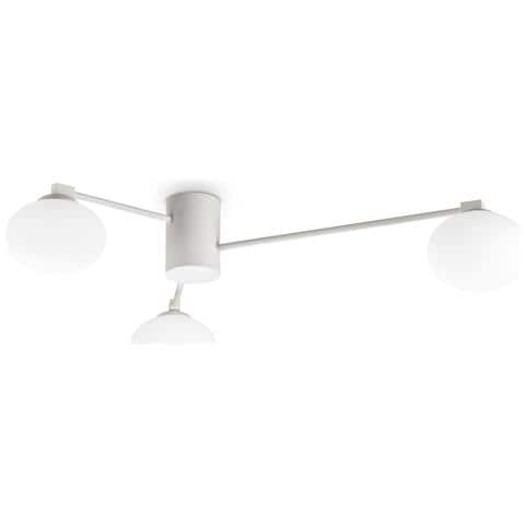 Plafoniera Moderna Hermes Metallo Bianco 3 Luci G9 28w 3000k Ip20 - Foto 1