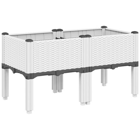 Fioriera Da Giardino Con Gambe Bianco 80x40x42 Cm In Pp - Foto 2