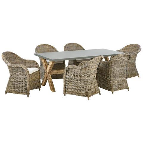 Set Tavolo E 6 Sedie Rattan Naturale Susua /olbia - Foto 2