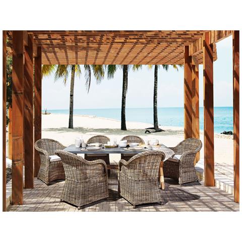 Set Tavolo E 6 Sedie Rattan Naturale Susua /olbia - Foto 1