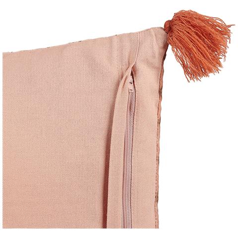 Cuscino Decorativo Rumhora Cotone 45 X 45 Cm Floreale Stampa A Blocchi Rosa - Foto 2