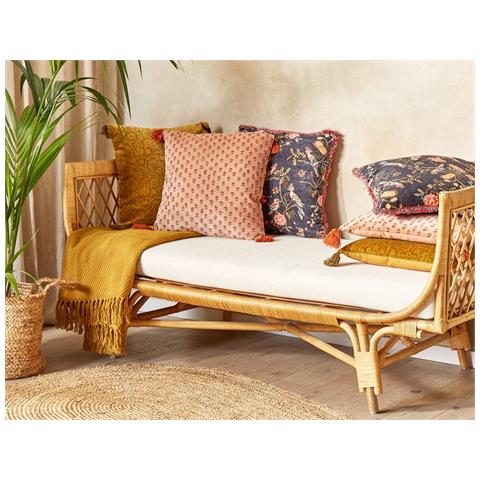 Cuscino Decorativo Rumhora Cotone 45 X 45 Cm Floreale Stampa A Blocchi Rosa - Foto 1