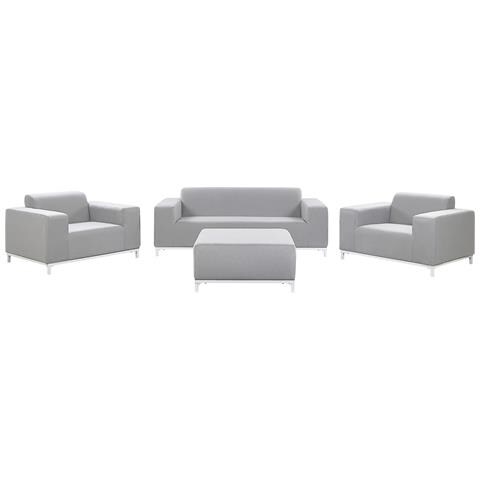 Set Da Giardino 5 Posti Grigio Chiaro E Bianco Rovigo - Foto 2