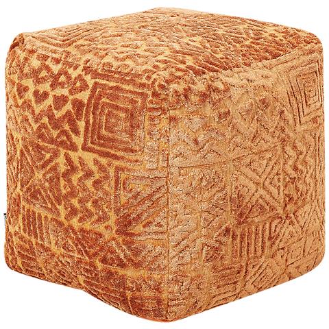 Pouf Sanawan Viscosa Marrone Dorato 50 Cm 50 Cm 50 Cm - Foto 6