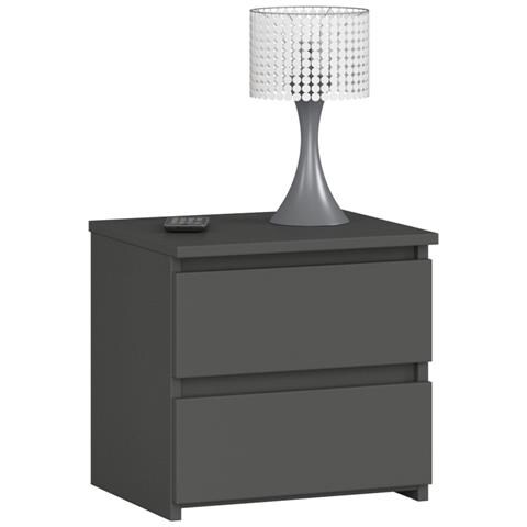 Comodino CL2, 2 cassetti, 40x35x40 cm, Colore Grigio Grafite - Foto 1