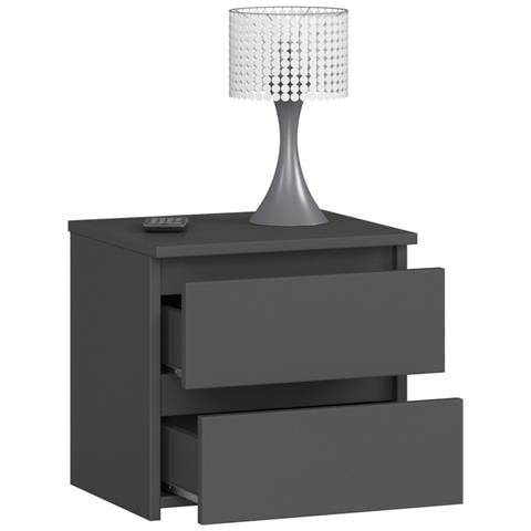 Comodino CL2, 2 cassetti, 40x35x40 cm, Colore Grigio Grafite - Foto 2