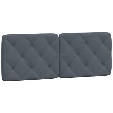 Cuscino Testiera Grigio Scuro 140 Cm In Velluto - Foto 1
