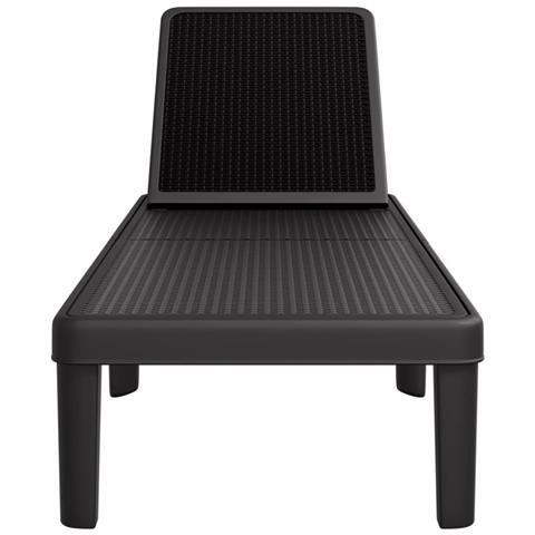 Lettino Prendisole Nero 159x57x83,5 Cm In Polipropilene - Foto 2