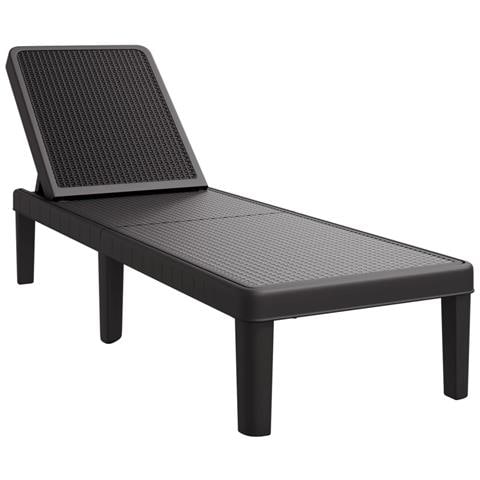 Lettino Prendisole Nero 159x57x83,5 Cm In Polipropilene - Foto 1