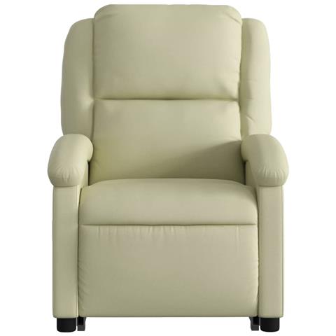 Poltrona Alzapersona Massaggi Reclinabile Elettrica Crema Pelle - Foto 8