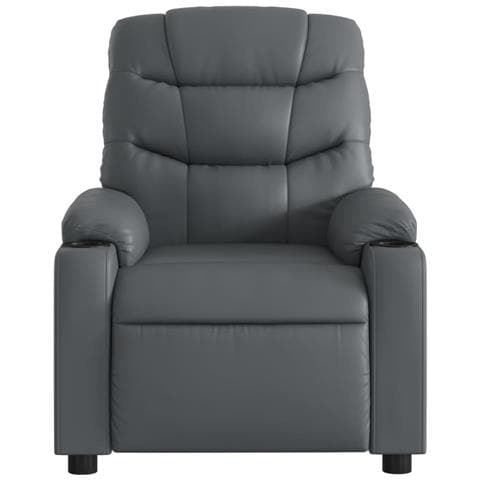 Poltrona Massaggiante Elettrica Reclinabile Grigio Similpelle - Foto 8