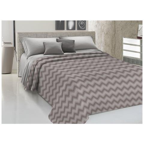 Copriletto Piquet Primavera Estate 100% Cotone Disegno 7672 Zig Zag 1 Piazza E Mezza Beige - Foto 1