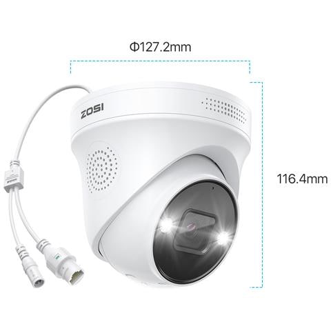 Webcam Ip Poe 5mp, Audio Bidirezionale, Visione Notturna, Allarme Sonoro E Luminoso, Ip66 - Foto 2