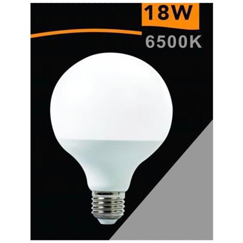 Lampadina Led 18 W Lampada Globo Sfera Luce Bianca 6500k Attacco E27 G95 - Foto 1
