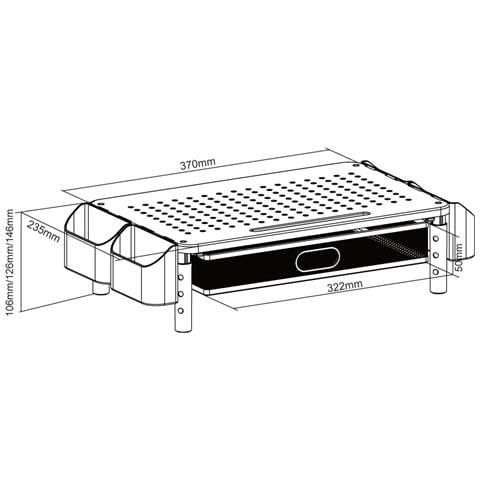 Supporto Per Monitor Ergonomico Regolabile A 3 Altezze Con Cassetto E Portaoggetti - Foto 2