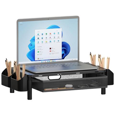 Supporto Per Monitor Ergonomico Regolabile A 3 Altezze Con Cassetto E Portaoggetti - Foto 1