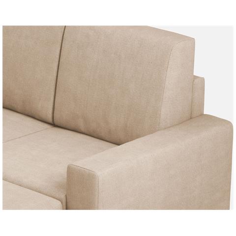 Divano Sakar 2 Posti (due Sedute Da 60cm) + Pouf Misure Esterne L. 148 P. 155 Colore Beige - Foto 2
