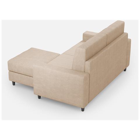 Divano Sakar 2 Posti (due Sedute Da 60cm) + Pouf Misure Esterne L. 148 P. 155 Colore Beige - Foto 5