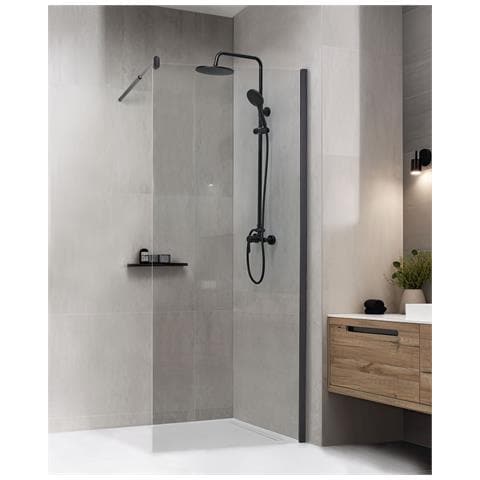 Parete Doccia Ahaus 80 X 190 Cm Nero - Foto 1