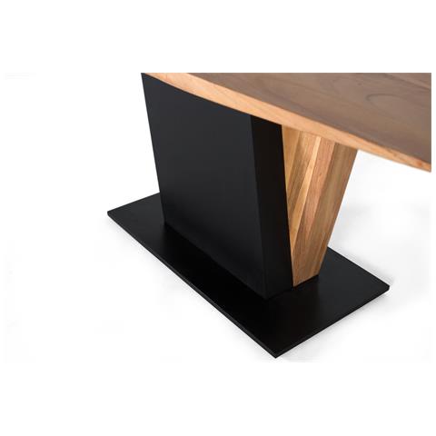 Tavolo Da Pranzo In Legno Di Acacia Multicolor. 76x100x240 - Foto 4